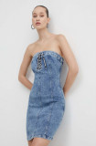 Karl Lagerfeld Jeans rochie jeans mini, mulata