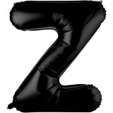 Balon folie metalizata litera z, flippy, 40 cm, umflati cu heliu sau aer, ambalaj individual, pai inclus, negru