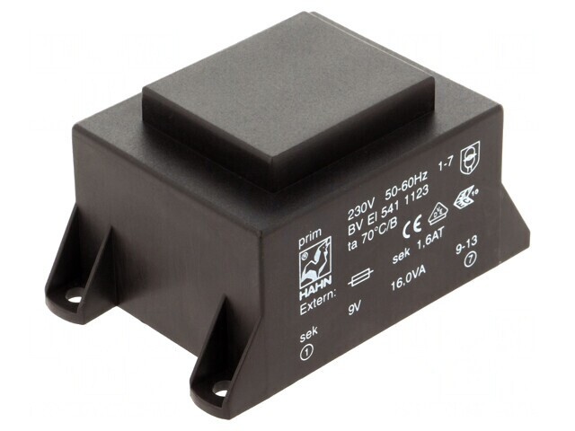 Transformator &icirc;ncapsulat 16VA 230V 9V 1778mA PCB