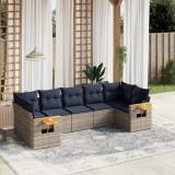 Gossi set canapele de gradina cu perne, 7 piese, gri, poliratan
