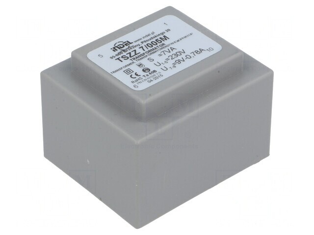Transformator &icirc;ncapsulat 7VA 230VAC 9V 770mA PCB