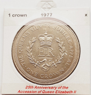 1878 Insula Man 1 crown 1977 Elizabeth II (Silver Jubilee Appeal) km 42 foto