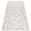 Covor sisal Flat 48774/367 Frunze Păsări crem gri, 160x230 cm, Dreptunghi