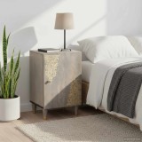 VidaXL Dulap de Baie cu ușă Gri 38 x 33 x 58 cm Lemn de mango solid 4018793