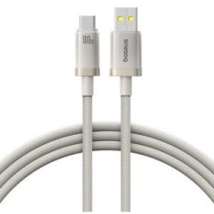 Cablu alimentare si date Baseus Titanium, pt smartphone, USB Type-C la USB Type-C 100W, braided, 1m, galben
