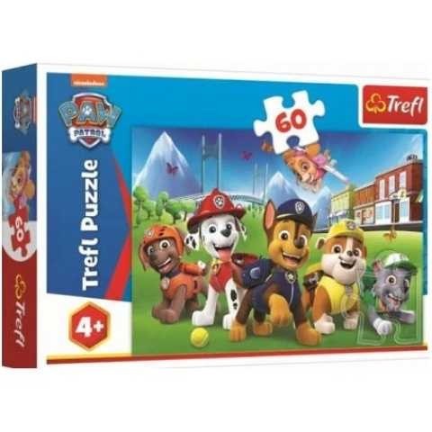 Puzzle Trefl Paw Patrol: Echipa in curte 60 piese