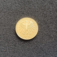 Moneda argint placat cu aur 10 mărci 1988