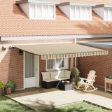 marchiză Manuală Retractabilă cu LED Verde și Galben 450x350 cm