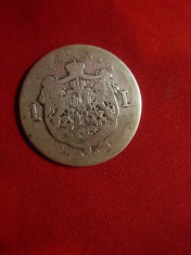 Moneda 1 Leu 1881 Carol I argint ,cal. mediocra , Romania foto