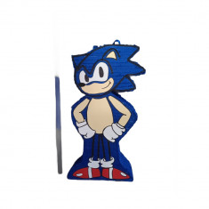 Pinata personalizata model SONIC, 60 cm, albastru