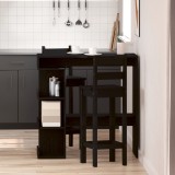 vidaXL Masă de bar cu raft de depozitare, stejar negru 100x50x101.5 cm