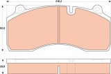 Set placute frana disc Renault Trucks Midlum; Volvo Fl II Motor 160.10, 160.12, 190.12, 190.13, 190.14, 190.16, 220.10, 220.12, 220.13, 220.14,
