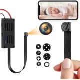 Mini Camera Spion WiFi pe Cablu Flexibil Full HD 1080P, Modul Supraveghere Profesional Wireless, Detectie Miscare, Aplicatie Tuya Smart, Butoane Camuf