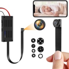 Mini Camera Spion WiFi pe Cablu Flexibil Full HD 1080P, Modul Supraveghere Profesional Wireless, Detectie Miscare, Aplicatie Tuya Smart, Butoane Camuf