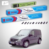 Cumpara ieftin Ștergătoare Ford Tourneo Connect Gen I 2-Door 2002-2013 | Set Față și Spate Flat Premium &ndash; TeamCar&reg;