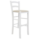 Scaun Paesana bar - cadru alb - imitatie piele crem - 21834