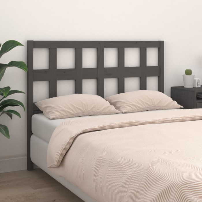 Gossi tablie de pat, gri, 145,5x4x100 cm, lemn masiv de pin
