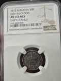 50 de bani 1873 grad au, piesa rara