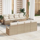 VidaXL Set de canapele pentru grădină 7 pcs Bej, crem 55 x 55 x 37 cm
