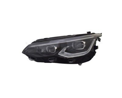 Far VW GOLF VIII, 11.2019-, partea stanga, TYC, lense; cu LED daytime running light; LED; electrical; negru rim; fara unitate control LED; cu motor; foto