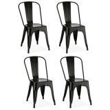 Set of 4 Black Dining Chairs Korona