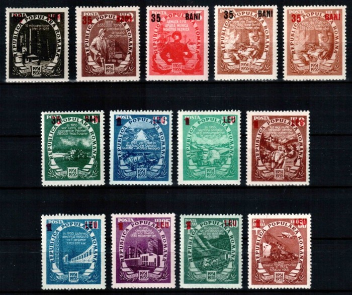 Romania 1952, LP 320, Planul cincinal, supratipar (inclusiv 35 bani rosu), MNH!
