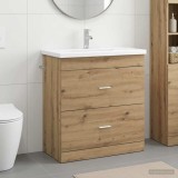Cumpara ieftin Set de mobilier pentru baie Stejar Artizanal 81 x 40 x 84,5 cm