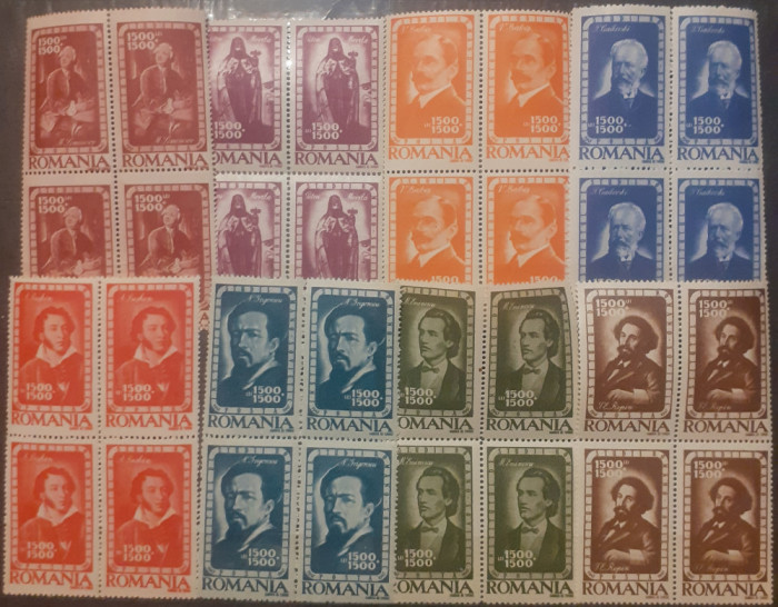 Romania 1947 Lp 215 institutul de studii Blocuri de 4 timbre mnh