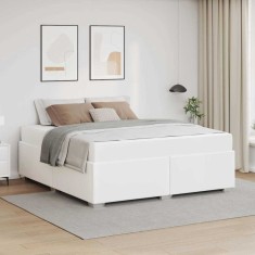 vidaXL Cadru de pat Altele Alb 180 x 200 cm Piele artificială