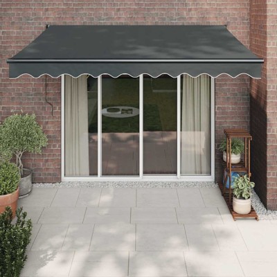 Copertină retractabilă, antracit, 3x2,5 m, textil și aluminiu foto