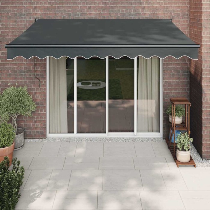 Copertină retractabilă, antracit, 3x2,5 m, textil și aluminiu