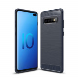 Husa SAMSUNG Galaxy S10 Plus - Luxury Carbon TSS, Bleumarin