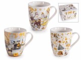 Set 3 cani Craciun portelan multicolor in cutie cadou &Oslash; 8 x 10,5 H, 350 ml