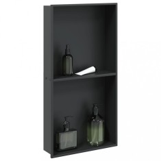 Gossi nisa de dus, negru mat, 32x62x9 cm, otel inoxidabil