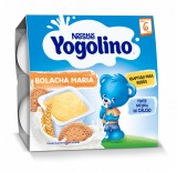 Gustare gris cu lapte si biscuiti Yogolino, 4 x 100g, Nestle