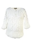 Bluza dama R 25, marime L, alb/argintiu