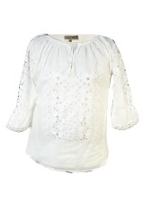 Bluza dama R 25, marime L, alb/argintiu foto