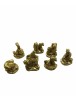 Set 8 Statuete Dragoni Aurii Feng Shui, Rășină, 4 x 5.5cm - Decor Acasă, Obiecte Decorative