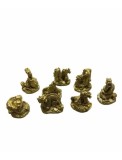 Statuieta set 8 dragoni aurii Feng Shui, din rășină 4 x 5,5 cm