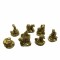 Statuieta set 8 dragoni aurii Feng Shui, din rășină 4 x 5,5 cm