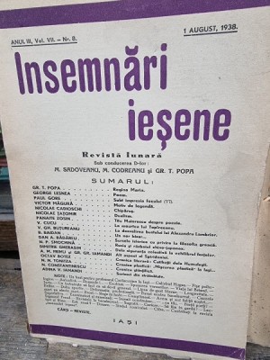 Revista Insemnari Iesene nr.8/1938, din cuprins Cronica Plastica de N.N. Tonitza foto