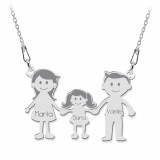 Family - Colier personalizat din argint membrii familiei, Bijubox