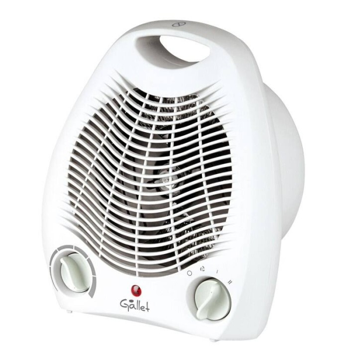 Aeroterma Gallet H 500, 2 niveluri de putere 1000 W/2000 W, termostat, alb