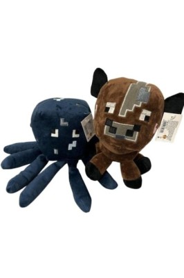 Set 2 jucării de pluș Minecraft: albastru și maro, 28 cm foto