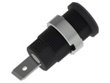 Conector banană 4mm soclu 36A 1kV negru nichelat