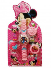 Ceas fetite tip lego cu Minnie Mouse foto