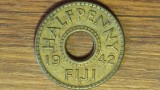 Fiji Britanic - moneda coloniala rara - 1/2 half penny 1942 S - King George VI - tiraj 250k - foarte greu de gasit !