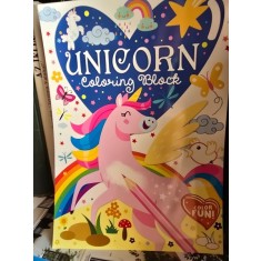 Unicorn Coloring Block (carte de colorat cu unicorni - limba engleza)
