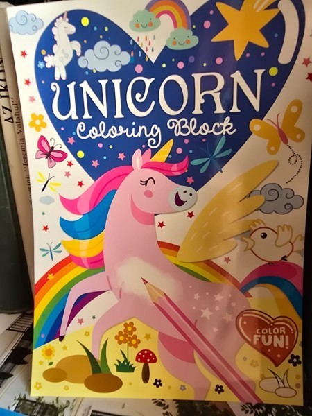 Unicorn Coloring Block (carte de colorat cu unicorni - limba engleza)