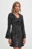 Sisley rochie culoarea negru, mini, evazată, 4ETLLV06V